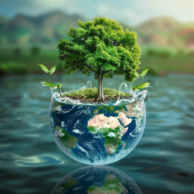Konzept der Wassersparung und des globalen Umweltschutzes für die Nachhaltigkeit