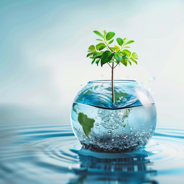 Konzept der Wassersparung und des globalen Umweltschutzes für eine nachhaltige Zukunft