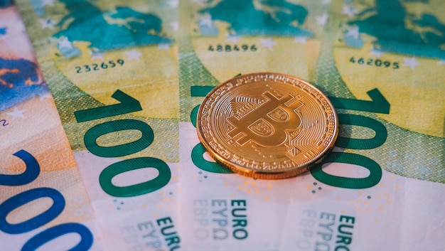 Konzept des Bitcoin-Austauschs in Euro