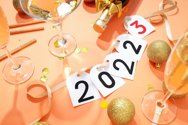 Konzept des Jahreswechsels 2022 und 2023