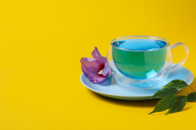 Konzept des leckeren Heißgetränks Anchan Tee Platz für Text
