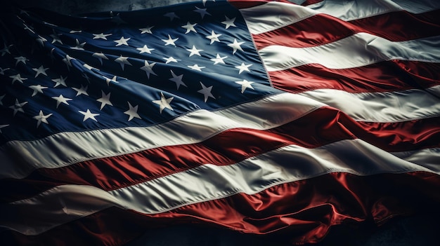Foto konzept des nationalstolzes der flagge der vereinigten staaten von amerika in rot, weiß und blau