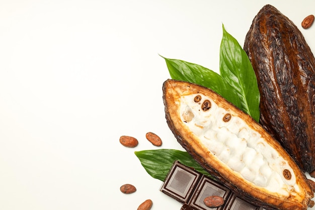 Konzept frischer und aromatischer Kakaobohnen
