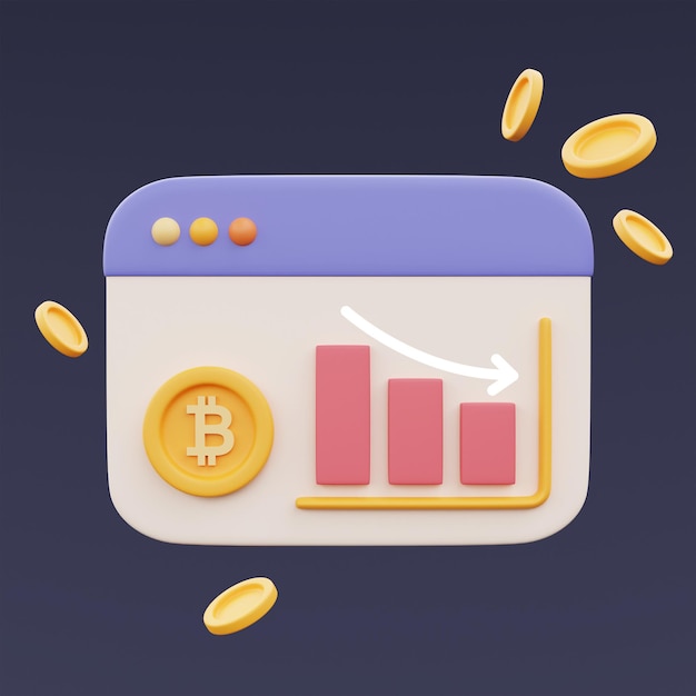 Konzept für Finanzinvestitionen oder Kryptowährungstrends auf dem Bildschirm mit Bitcoin-Münzen