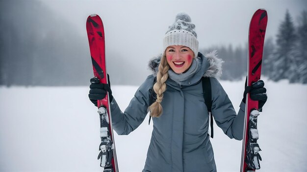 Foto konzept für wintersport- und freizeitaktivitäten