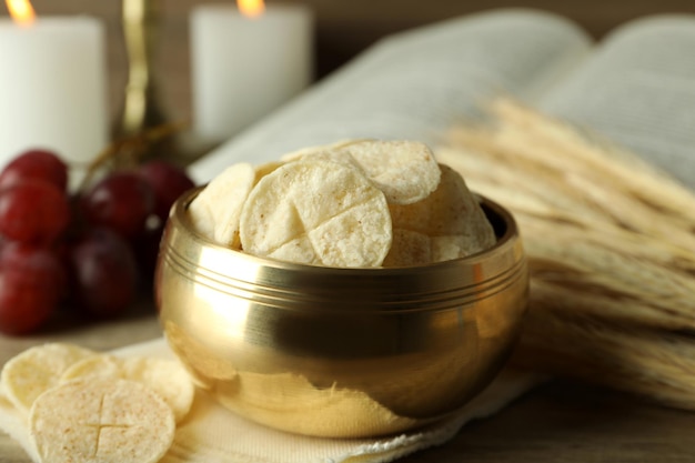 Konzept oder Zusammensetzung der Eucharistie aus nächster Nähe