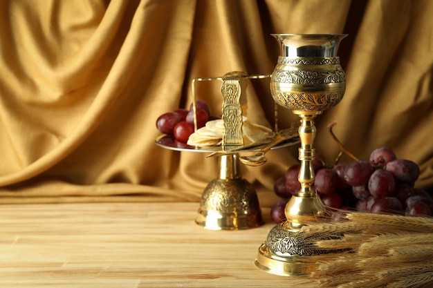 Foto konzept oder zusammensetzung des eucharistischen raums für text