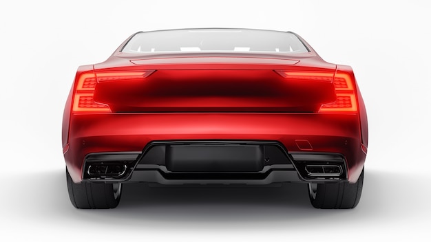 Konzeptauto Sport-Premium-CoupéTechnologien des umweltfreundlichen Transports Rotes Auto auf weißem Hintergrund