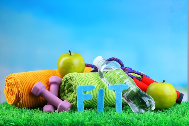 Konzeptfoto für Fitness und gesundes Leben