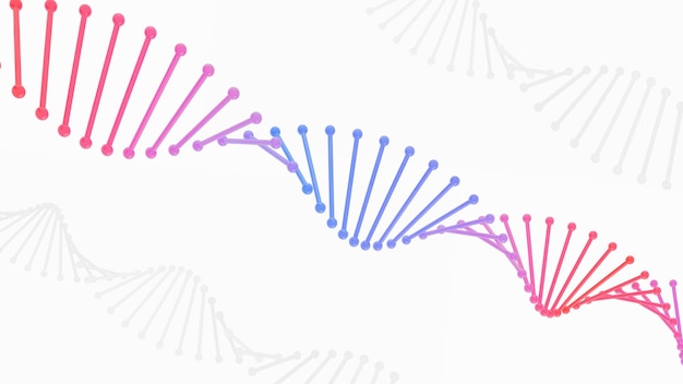 Konzepthintergrund, konzeptionelle Hintergrundillustration der DNA-Struktur, 3D-Rendering