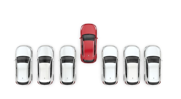 Konzeptidee der Draufsicht des Führungsautos 3D-Darstellung