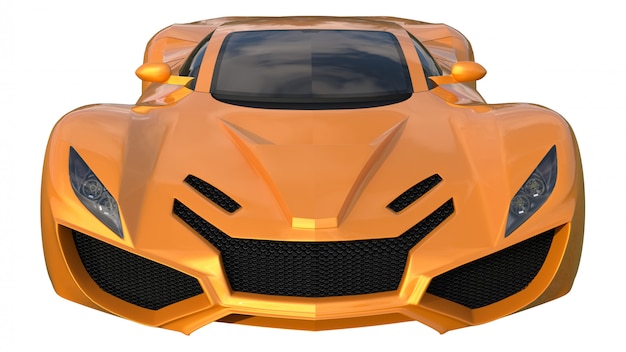 Konzeptionelle orange Rennwagen. 3D-Rendering.