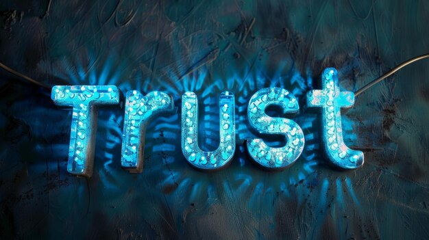 Foto konzeptkunstposter von blue led trust