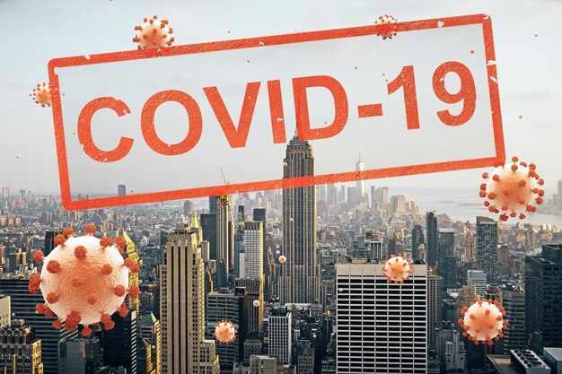 Foto konzeptstadt wegen quarantäne wegen coronavirus covid19 new york city usa geschlossen