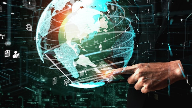 Konzeptuelle Menschen-Netzwerk-Verbindung und -Verbindung
