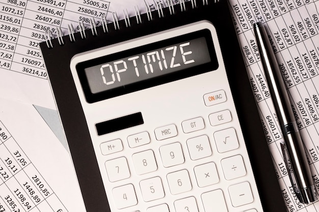 Konzeptwort zur Optimierung der Unternehmenssteuer auf dem Taschenrechner