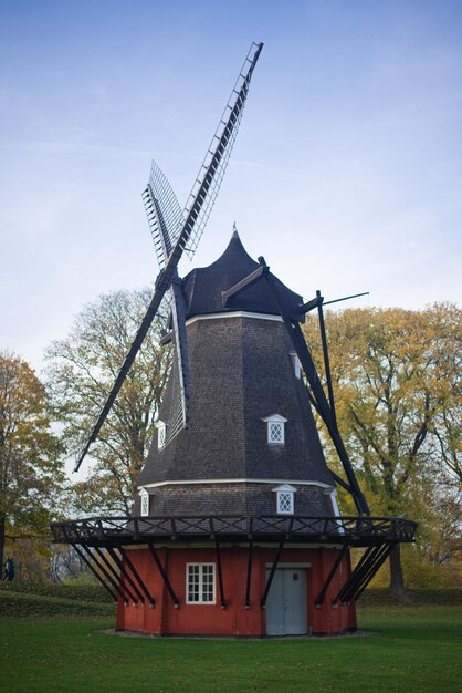 Foto kopenhagener windmühle in der zitadelle von kastellet