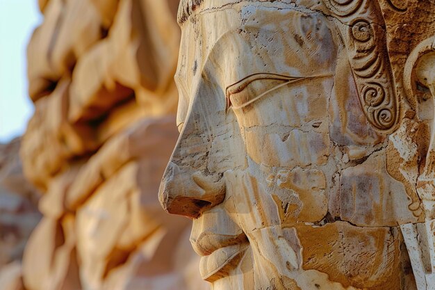 Kopf des Buddha Geschichte des Buddhismus aus Sandstein geschnitzt Kopf des Buddha