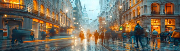 Foto kopfsteinpflasterstraßen eines historischen stadtzentrums mit touristen, die es erkunden