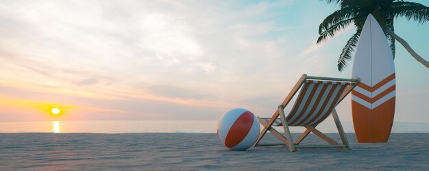 Kopieren Sie Weltraum-Hintergründe von Seaside Holiday Landscape 3D-Rendering