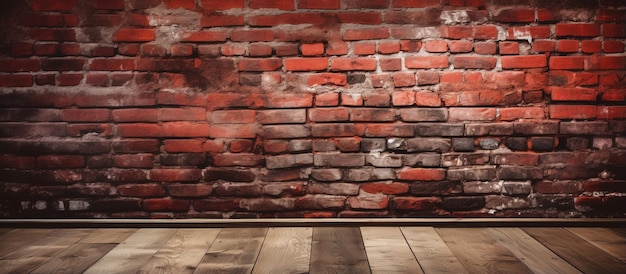 Kopierplatz auf einer rauhen Ziegelsteinmauer und einem hölzernen Boden mit zerfetzten Texturen