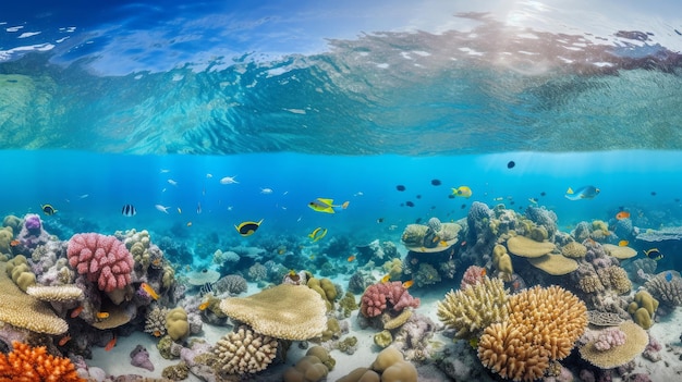 Korallenriff-Hintergrund Illustration AI GenerativexA