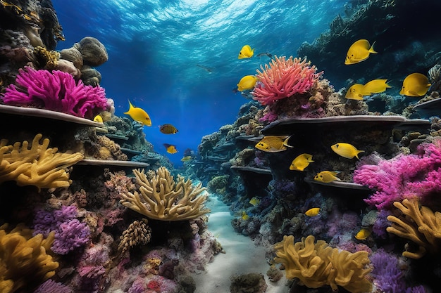 Korallenriff mit Meereslebewesen