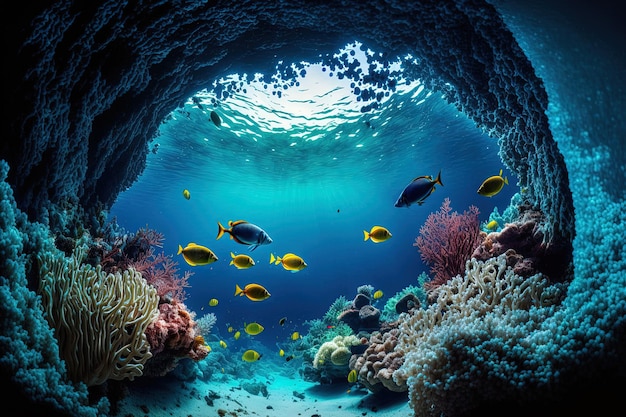 Korallenriff Unterwasseransicht Globus Ozean Tierlandschaft
