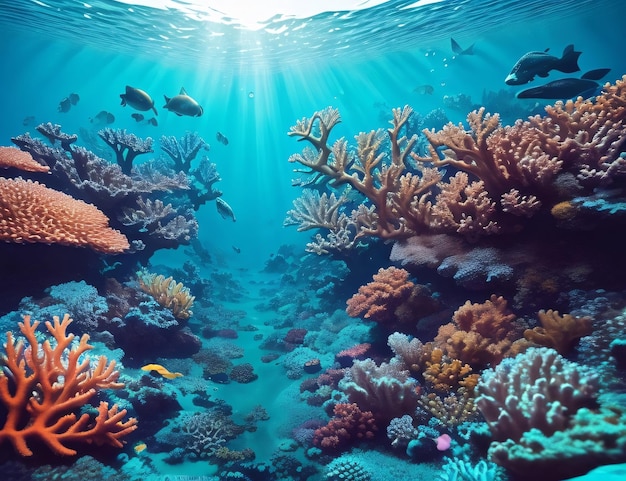 Foto korallenriffe und tropische fische im roten meer ägypten