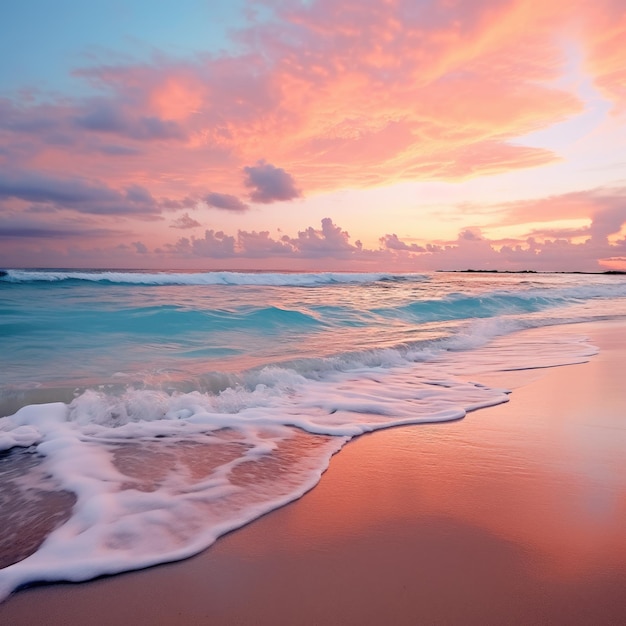 Korallensandstrand bei Sonnenaufgang