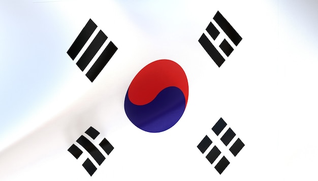 Korea-Flagge rendern mit Textur