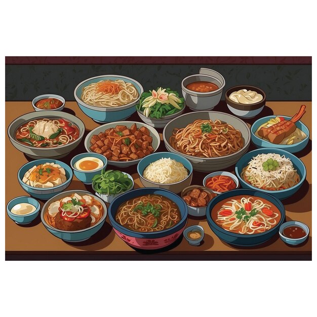 koreanische Food-Animation-Design-Bilder