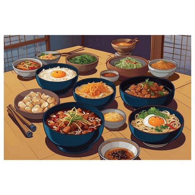 koreanische Food-Animation-Design-Bilder