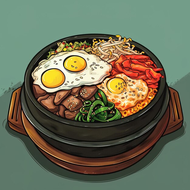 Foto koreanische food cartoon ist poster-stil v 6 job-id a733b8cec50241a18eef9215b56f2aa5