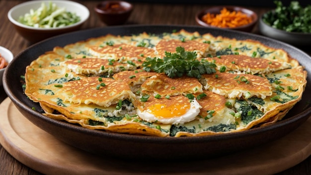 Foto koreanisches speise-menü haemul pajeon extravaganza