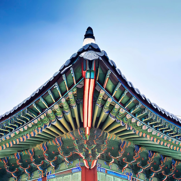 Foto koreanisches traditionelles dach in seoul südkorea asiatische architektur