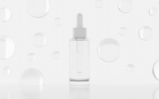 Kosmetikflasche für Hautpflegeserum, 3D-Darstellungsmodell, medizinisches Lotionsprodukt