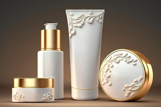 Kosmetikprodukt für Mock-up-Feuchtigkeitscremeflasche Hautpflegeprodukt Szene Schönheit Generative AI