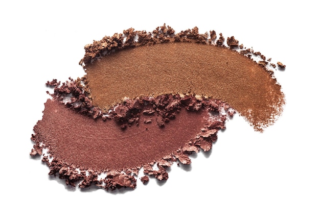Kosmetische braune Bronzer-Augenschatten- oder Bildhauerpulverprobe