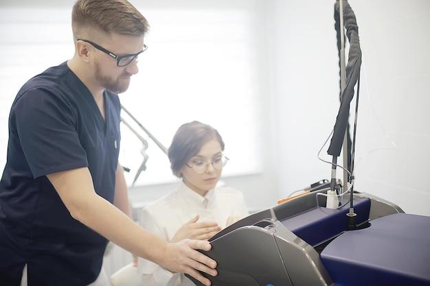 Foto kosmetische medizin klinik / arzt weibliche schönheit moderne medizin, schönheitsmedizin