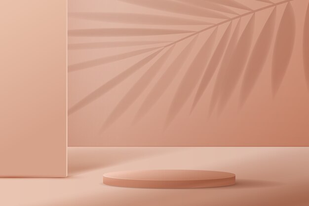 Kosmetischer hellrosa Hintergrund, minimales und hochwertiges Podest-Display für das Branding der Produktpräsentation