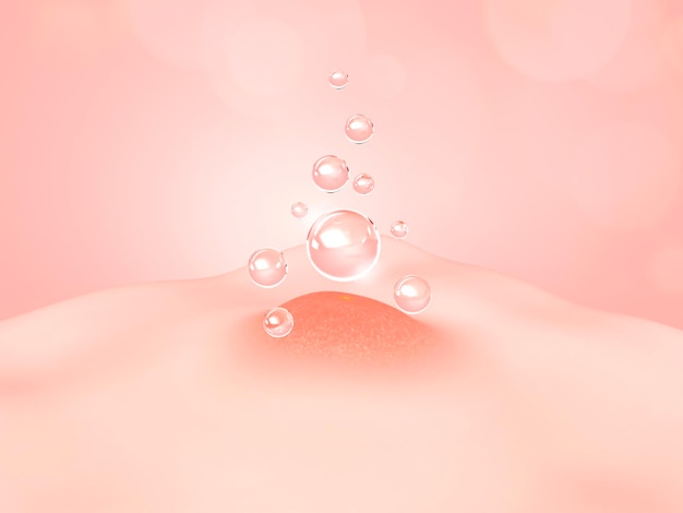 Kosmetisches Serum Öldropfen auf Akne Hautschicht Kosmetik und Hautpflege Probleme Hautbehandlungen