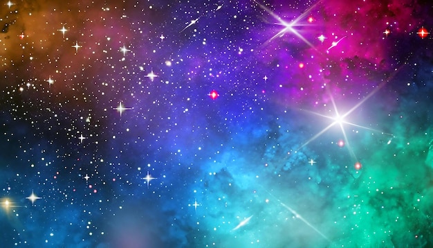 Kosmische Reise Freies Foto des Weltraums Hintergrund mit Sternenstaub und leuchtenden Sternen Erforschen Sie das Realistische