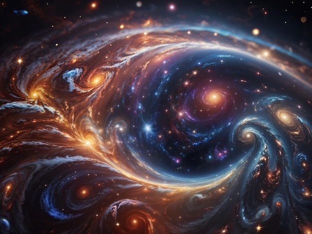 Kosmische Wirbel aus Galaxien und Sternen schaffen eine faszinierende Himmelslandschaft
