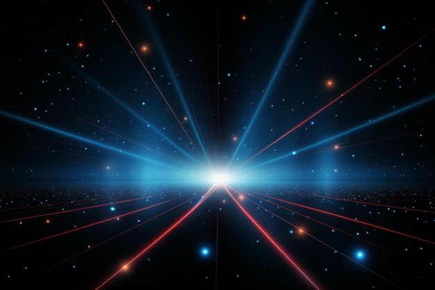 Kosmischer Hintergrund mit farbenfrohen Laserlichtern