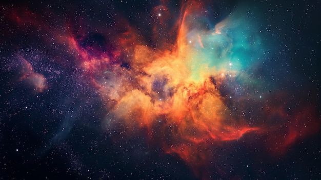 Kosmischer Nebel mit lebendigen Farben im Weltraum