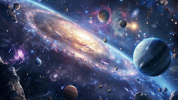 Kosmischer Wandteppich eine lebendige Weltraumszene