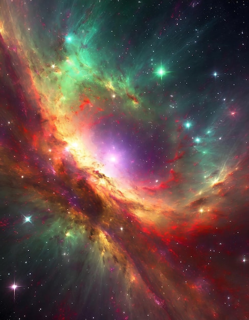 Foto kosmisches galaxie weltraumstaub universum mit nebel und leuchtenden sternen farbige galaxie