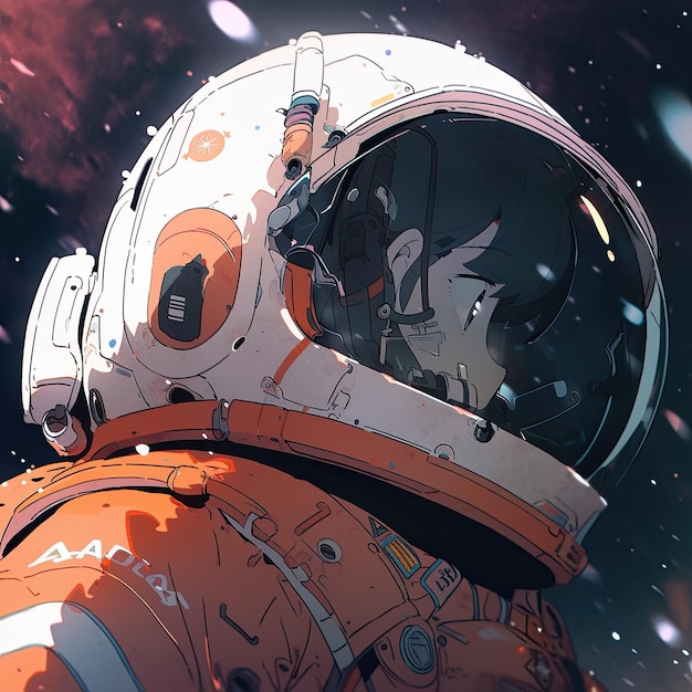 Kosmisches Konzept für filmisches Astronautenporträt