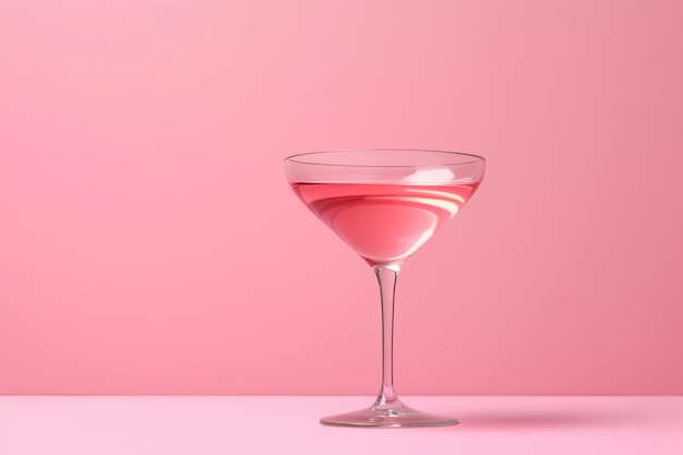 Kosmopolitischer Cocktail Ein rosa Cocktail mit rosa Hintergrund